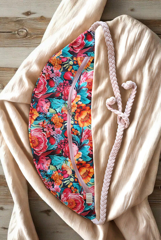 Bum Bag Pink Flowers Large